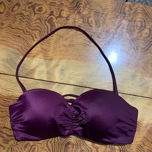 PINK push up swim top. burgundy